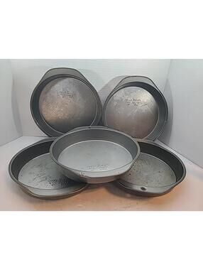 Ekco Bakers Secret Vintage Lot Of 5 USA 8" M95 Cake Cornbread Pans With Handles
